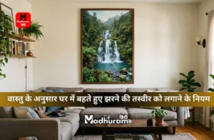 picture of a flowing waterfall in the home according to Vastu.
